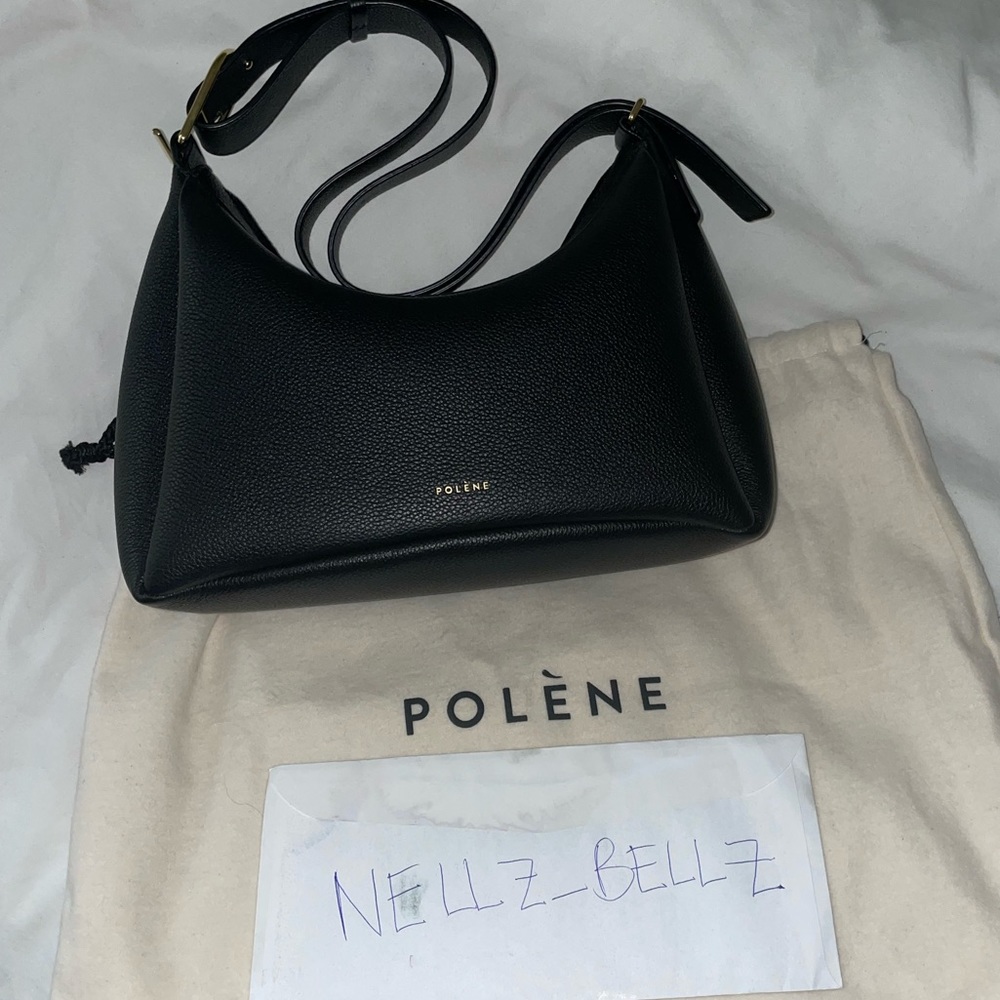 POLENE UMI BAG - BLACK LEATHER